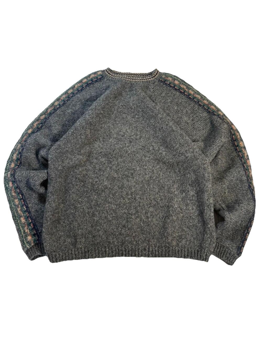 Woolrich Sweater Women’s XL Wool Fair Isle Tight Knit Gray Crewneck Pullover